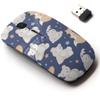2.4G Wireless Mouse with Cute Pattern Design for All Laptops and Desktops with Nano Receiver - Animal Kid Characters Baby Textile view 1