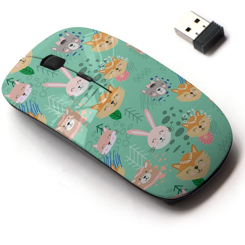 2.4G Wireless Mouse with Cute Pattern Design for All Laptops and Desktops with Nano Receiver - Camping