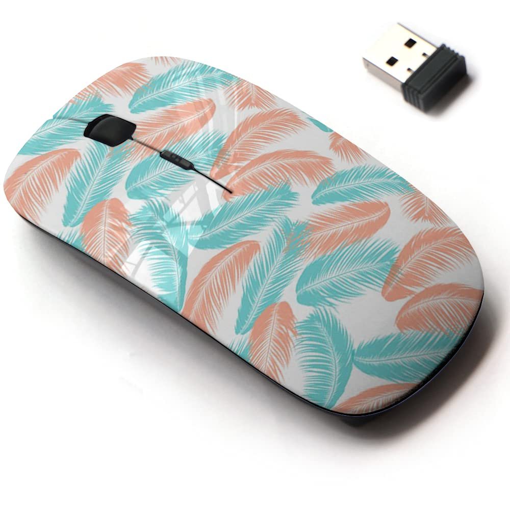 2.4G Wireless Mouse with Cute Pattern Design for All Laptops and Desktops with Nano Receiver - Coconut Tree Tropical