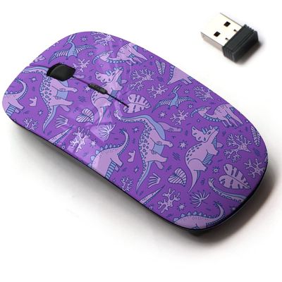 2.4G Wireless Mouse with Cute Pattern Design for All Laptops and Desktops with Nano Receiver - Childrens Style Bright