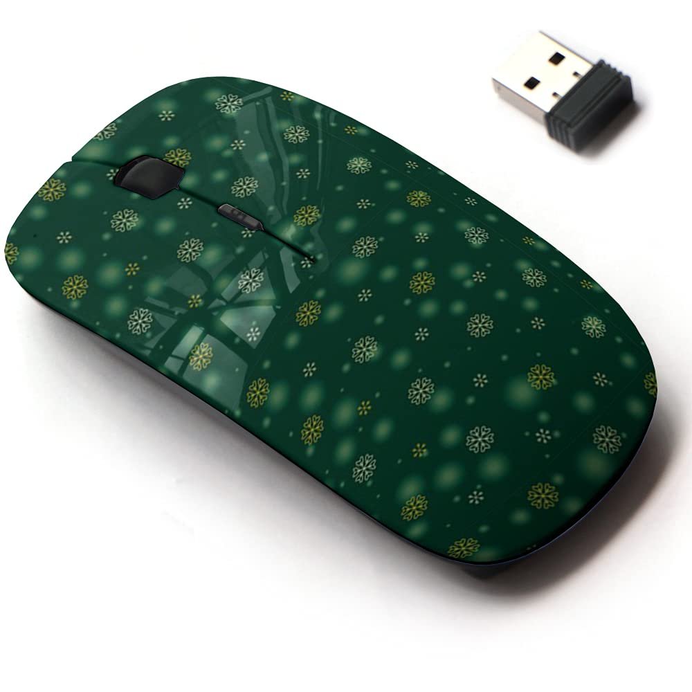 2.4G Wireless Mouse with Cute Pattern Design for All Laptops and Desktops with Nano Receiver - Christmas Random Scatter