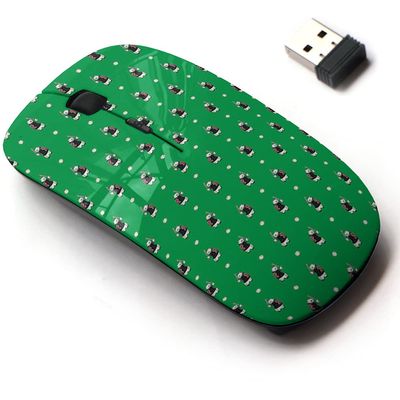 2.4G Wireless Mouse with Cute Pattern Design for All Laptops and Desktops with Nano Receiver - Bear Polar Baseball Doodle
