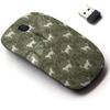 2.4G Wireless Mouse with Cute Pattern Design for All Laptops and Desktops with Nano Receiver - cat Plants Green view 1