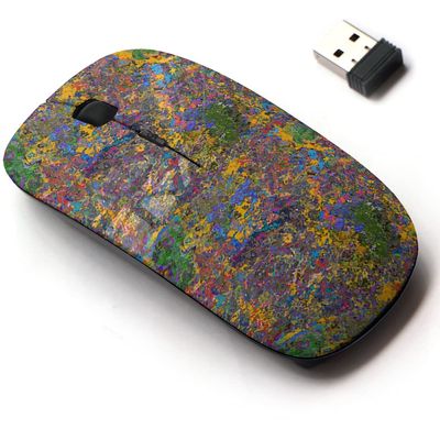2.4G Wireless Mouse with Cute Pattern Design for All Laptops and Desktops with Nano Receiver - Colorful Grunge Texture