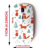 2.4G Wireless Mouse with Cute Pattern Design for All Laptops and Desktops with Nano Receiver - Childish Funny Fox view 2