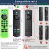 [2 Pack] Pinowu Firestick Remote Cover Case (Glow in The Dark) Compatible with Firetv Stick Alexa Voice Remote 3rd Gen, Anti Slip Silicone Sleeve with Wrist Strap (Green & Blue) view 2