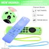 [2 Pack] Pinowu Firestick Remote Cover Case (Glow in The Dark) Compatible with Firetv Stick Alexa Voice Remote 3rd Gen, Anti Slip Silicone Sleeve with Wrist Strap (Green & Blue) view 3