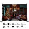Leowefowa 3x2.5m Vinyl Christmas Backdrop Fireplace Xmas Tree Living Room Backdrop House Interior Christmas Theme Photo Background for Xmas New Year Party Kids Adult Photo Shoot Studio Props view 3