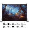 DORCEV 12x8ft Halloween Theme Photography Backdrop Cemetery Night Halloween Terror House Party Background Dark Night Dead Trees Haunted House Pumpkin Cosplay Party Banner Kids Adult Photo Studio Props view 3
