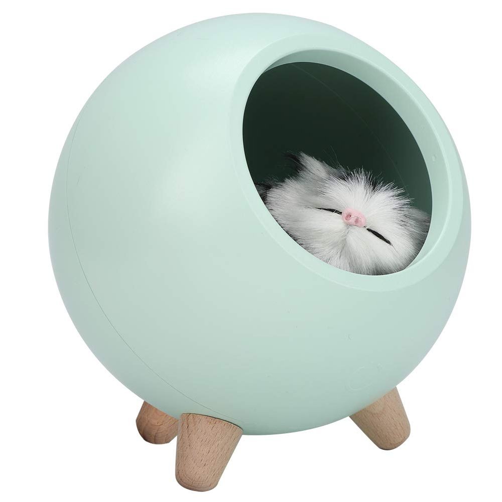 Small Night Light, Exquisite Sweet Cat Lamp Room Decor for Women Lovely for Birthday for Wife Mom Teen Girls(Green)