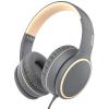 RORSOU R10 Over-Ear Headphones with Microphone, Lightweight Folding Stereo Bass Headset with 1.5M No-Tangle Cord, Portable Wired Headphones for Smartphone Tablet Computer MP3 / 4 (Grey) view 1