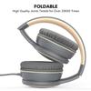 RORSOU R10 Over-Ear Headphones with Microphone, Lightweight Folding Stereo Bass Headset with 1.5M No-Tangle Cord, Portable Wired Headphones for Smartphone Tablet Computer MP3 / 4 (Grey) view 3
