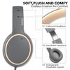 RORSOU R10 Over-Ear Headphones with Microphone, Lightweight Folding Stereo Bass Headset with 1.5M No-Tangle Cord, Portable Wired Headphones for Smartphone Tablet Computer MP3 / 4 (Grey) view 4