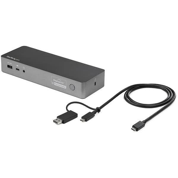 StarTech.com USB-C & USB-A Dock - Hybrid Universal Laptop Docking Station with Dual Monitor Display 4K 60Hz HDMI & DisplayPort - 60W PD - Universal Hybrid USB-A USB-C Docking Station for USB-C