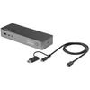 StarTech.com USB-C & USB-A Dock - Hybrid Universal Laptop Docking Station with Dual Monitor Display 4K 60Hz HDMI & DisplayPort - 60W PD - Universal Hybrid USB-A USB-C Docking Station for USB-C view 1
