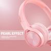 LORELEI S9 Wired Headphones with Microphone for SchoolOn-Ear Kids Headphones for Girls BoysFolding Lightweight and 3.5mm Audio Jack Headset for Phone, IpadTablet, PC, Chromebook (Pearl Pink) view 2