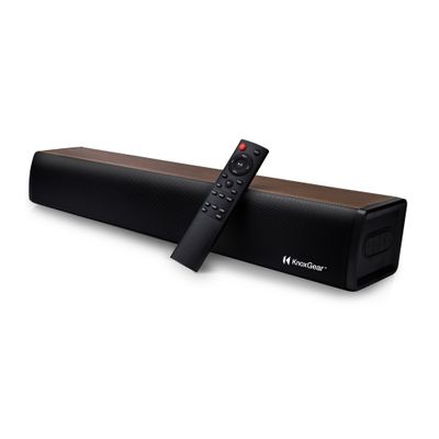 Knox Gear 60 Watt Compact Wireless 2.0ch Soundbar with Bluetooth 5.0 - Oak Finish