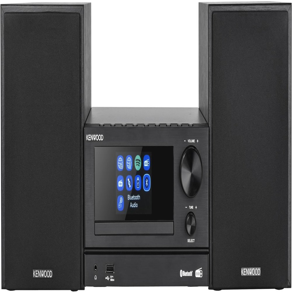 Kenwood M-7000S-B Mini System, with Bluetooth, USB, CD and Radio Dab + or FM, Black