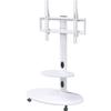 Proman Porducts ST17177 Venus Mobile TV Stand for Television up to 75", Adjustable Height and Shelved, White