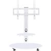 Proman Porducts ST17177 Venus Mobile TV Stand for Television up to 75", Adjustable Height and Shelved, White view 2