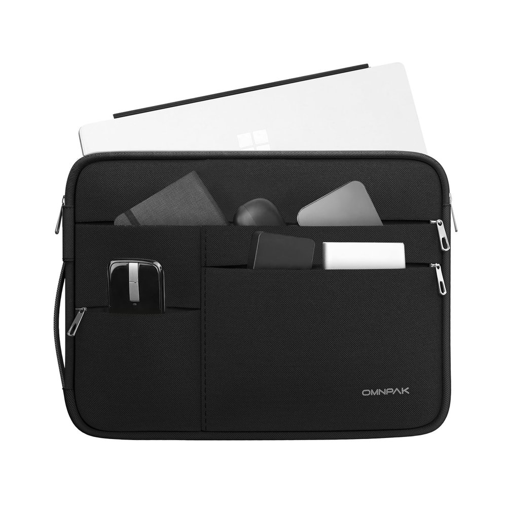 Omnpak Surface Pro 11 Case,13 inch Laptop Sleeve for Surface Pro 12/11/10/9/8/X/7/6/5/4/3 with Multi-Pocket and Side Handle Strap,Water-Resistant Laptop Carrying Bag