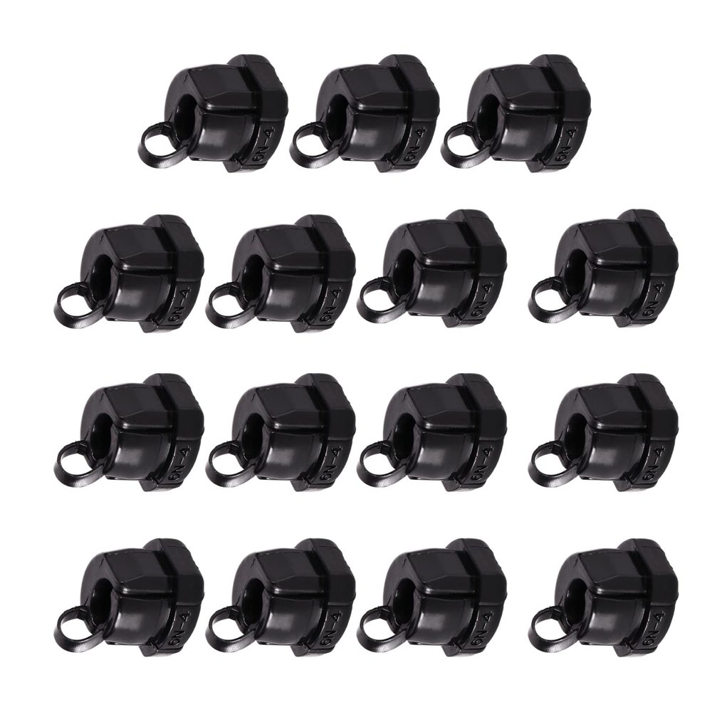 Auniwaig 15 Pcs Round Cable Wire Strain Relief Bush Grommet PA66 Strain Relief Bushing 6mm Hole Dia Electric Cable Protection Cord Buckle
