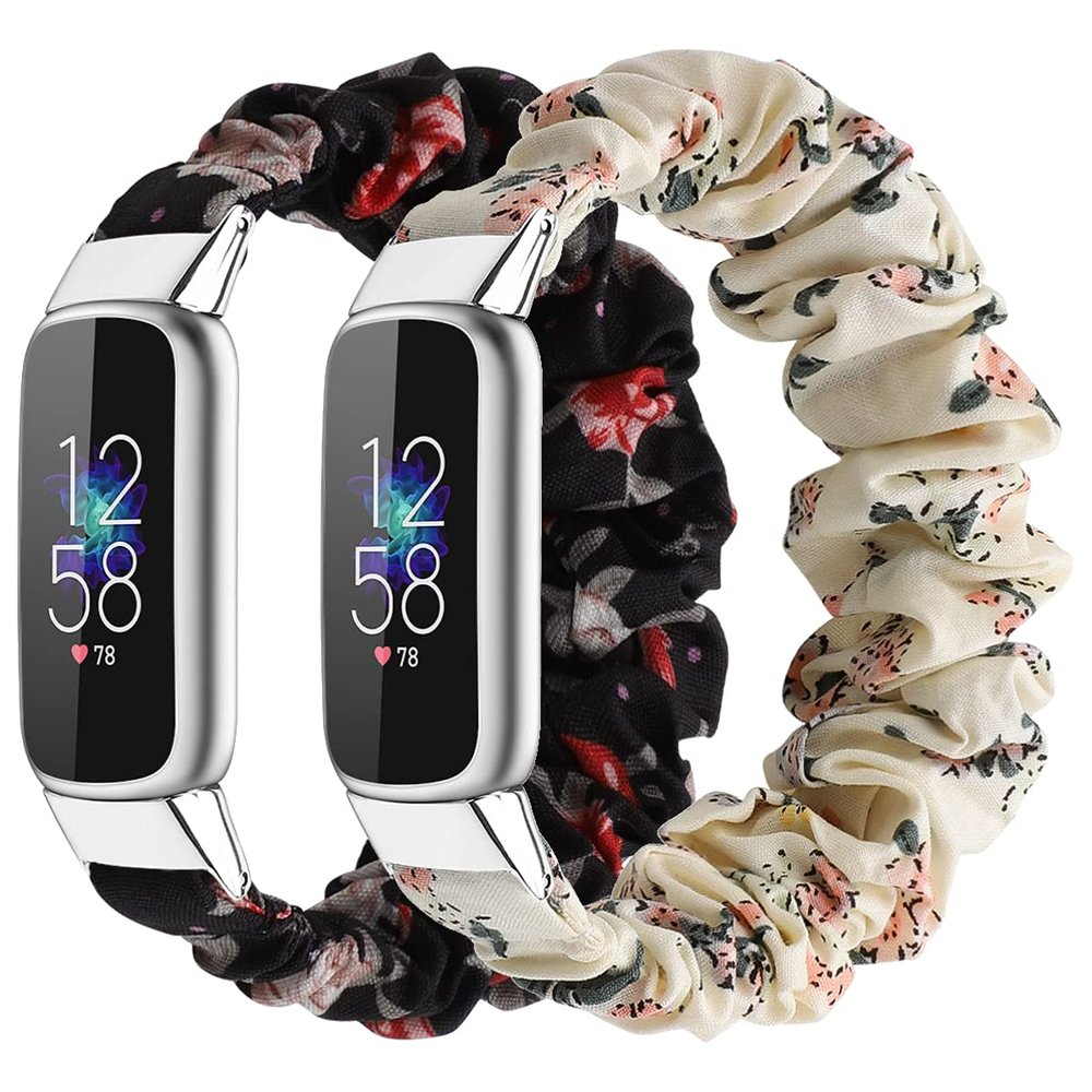 ECSEM Pattern Elastic Fabric Band Compatible with Fitbit Luxe Bands Stretchy Breathable Bracelet Loop Straps Quick Release Wristband Watch Bands for fitbit Luxe Band for Women