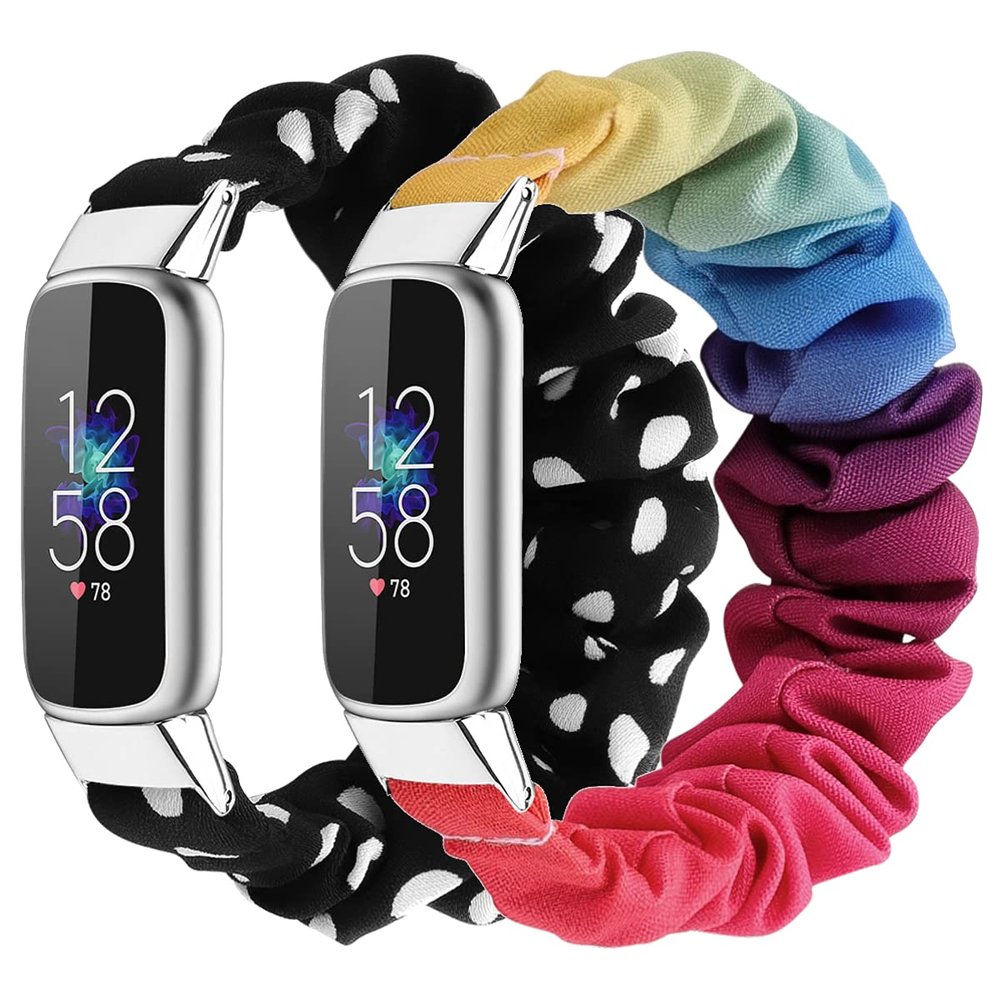 ECSEM Pattern Elastic Fabric Band Compatible with Fitbit Luxe Bands Stretchy Breathable Bracelet Loop Straps Quick Release Wristband Watch Bands for fitbit Luxe Band for Women