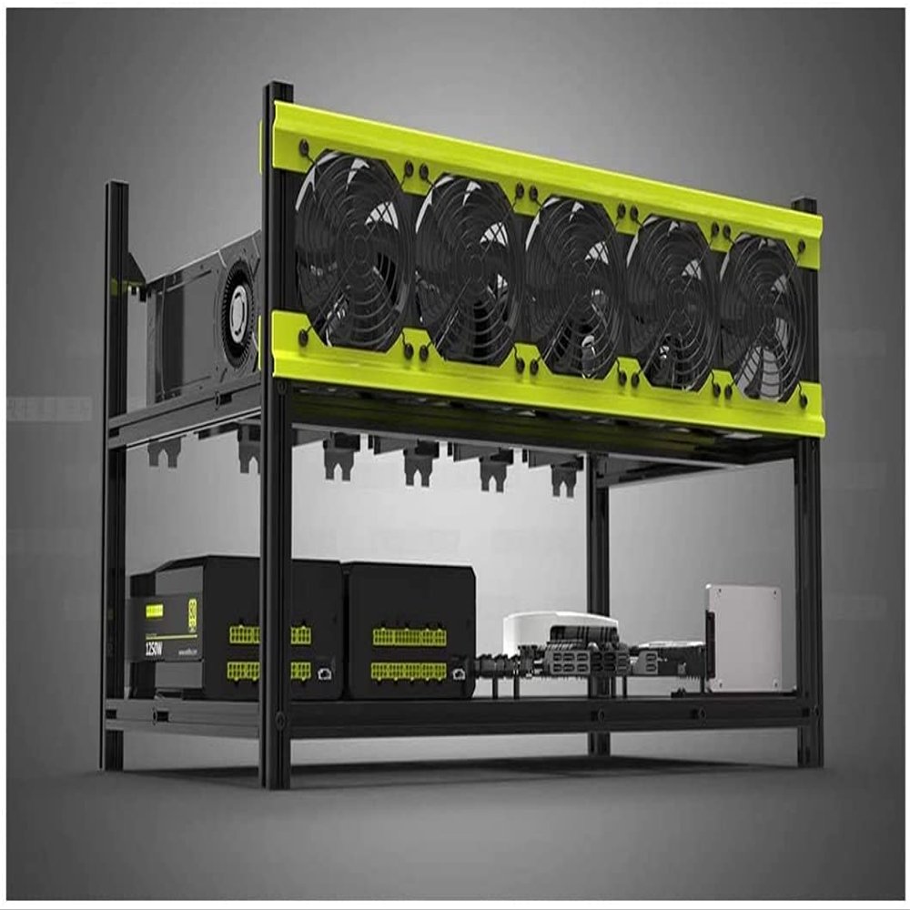 6 GPU Aluminum Stackable Open Air Mining Computer Frame Rig Ethereum Veddha (V3D-6GPU)