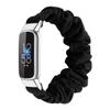 Chofit 3-Pack Bands Compatible with Fitbit Luxe Band Scrunchies Cloth Soft Fancy Classic Floral Print Replacement Wristbands Women Band for Fitbit luxe Tracker (Large, Black Pattern) view 4