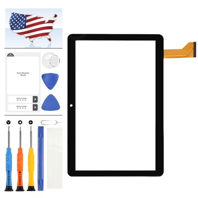 for HOOZO HZ0010 10.1" Touch Screen Digitizer Panel Glass Sensor Lens Replacement Repair Parts Kits with Free Tools(237mm*164mm) (Black)