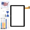 for HOOZO HZ0010 10.1" Touch Screen Digitizer Panel Glass Sensor Lens Replacement Repair Parts Kits with Free Tools(237mm*164mm) (Black) view 1
