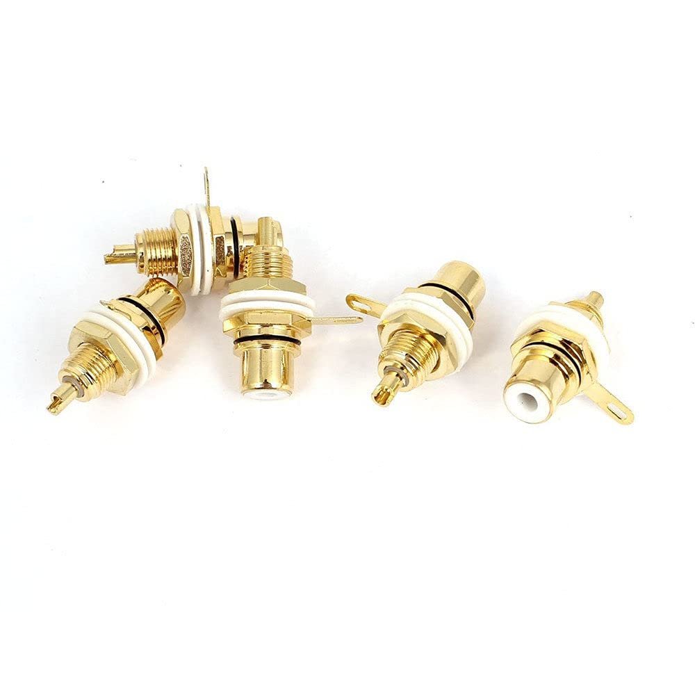10pcs Amplifier Audio Terminal RCA Female Panel Mount Plug Chassis Audio RCA Female Socket Adapter Amplifier Nut Solder Cup