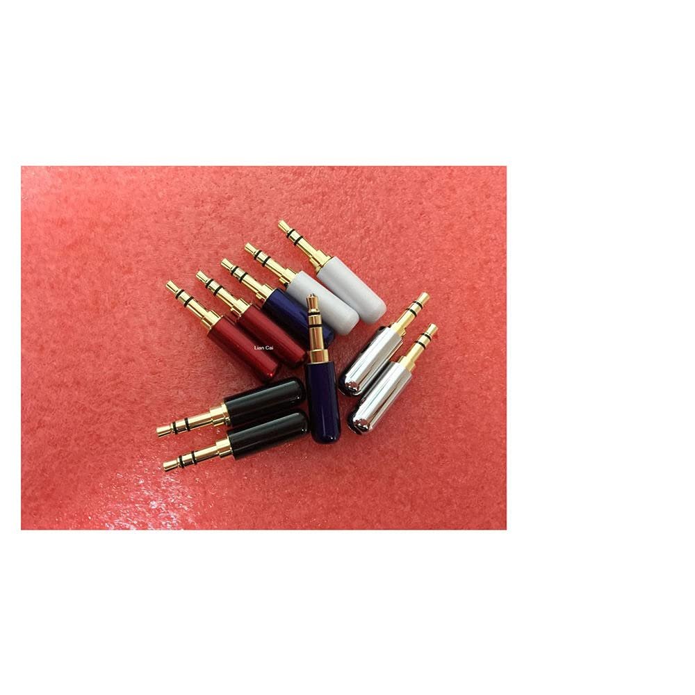 200pcsBlack 3 Pole or 4 Pole 3.5mm Plug Male Headphone Jack 3.5 mm Audio Connector for 4mm Cable Adapter Mixed Color