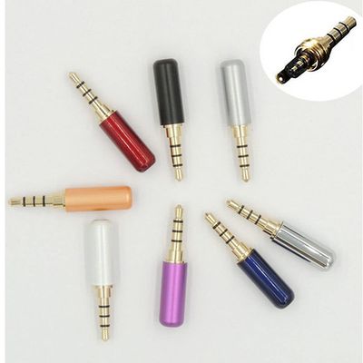 10Pcs 3.5mm 4 Pole Audio Plug Male Headphone Jack with Clip 3.5 mm Audio Connector for 4mm Cable Adapter