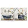 Stupell Industries Chic Bathroom Interior Still Life Bathtub Sink Plants, Design by Kim Allen Canvas Wall Art, 2pc, Each 17 x 17, Blue view 1