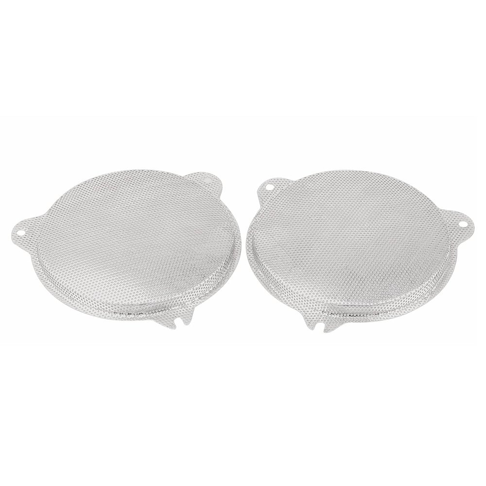YDLMT 2 Pcs Motorcycle Front Mesh Speaker Grills Covers for Harley Touring Electra Glide Street Glide Ultra Limited Tri Glide 20142023, Chrome