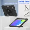 ZenRich Shockproof Case for iPad mini 7 (A17 Pro) 2024/ iPad mini 6th 2022, Heavy Duty Rugged Case with Pencil Holder/360Rotating Kickstand/Handle/Carrying Shoulder Belt,Black view 2