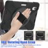 ZenRich Shockproof Case for iPad mini 7 (A17 Pro) 2024/ iPad mini 6th 2022, Heavy Duty Rugged Case with Pencil Holder/360Rotating Kickstand/Handle/Carrying Shoulder Belt,Black view 3