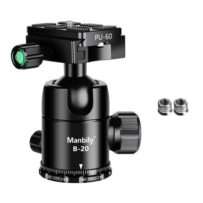 Manbily Ball Head for Shooting Stick Tripod, CNC Metal Aluminum Clamp Rest Head for Hunting, 360 Panoramic Ball Head for DSLR Camera, Load up to 33lbs/15kg