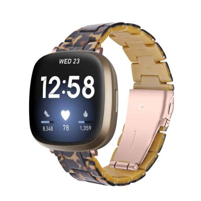 RuiRdot Versa 3 Replacement Strap, 5.5"-7.87" Adjustable Resin Sport Bracelet Lightweight Detachable Links Replacement Band with Folding Buckle Compatible with Versa 3/Sense Smart Watch (R10)