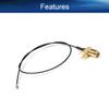 Bettomshin 1Pcs 0.3m/11.81inch IPEX Extension Cable, Black IPEX to SMA Outer Screw Inner Hole Thread 11mm with 4 Pins Right-Angle Pigtail Cable for WiFi Adapter FPV Antenna view 4