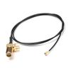 Bettomshin 1Pcs 0.5m/19.68 Inch IPEX Extension Cable, Black IPEX to SMA Outer Screw Inner Hole Thread 11mm with 4 Pins Right-Angle Pigtail Cable for WiFi Adapter FPV Antenna view 1