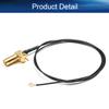 Bettomshin 1Pcs 0.5m/19.68 Inch IPEX Extension Cable, Black IPEX to SMA Outer Screw Inner Hole Thread 11mm with 4 Pins Right-Angle Pigtail Cable for WiFi Adapter FPV Antenna view 3