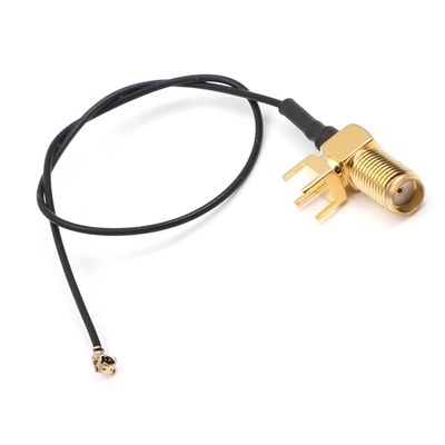 Bettomshin 1Pcs 0.2m/7.87inch IPEX Extension Cable, Black IPEX to SMA Outer Screw Inner Hole Thread 11mm with 4 Pins Right-Angle Pigtail Cable for WiFi Adapter FPV Antenna