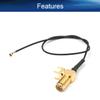 Bettomshin 1Pcs 0.2m/7.87inch IPEX Extension Cable, Black IPEX to SMA Outer Screw Inner Hole Thread 11mm with 4 Pins Right-Angle Pigtail Cable for WiFi Adapter FPV Antenna view 4