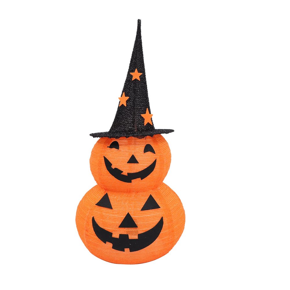 SOLUSTRE 1pc Led Halloween Pumpkin Lantern Creative Cloth Flexible Decor for Parties Use No Batteries Included
