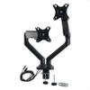 Bush Business Furniture Adjustable Dual Monitor Arm, Commercial Office Desk Accessories, Satin Black view 1