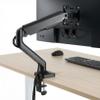Bush Business Furniture Adjustable Single Monitor Arm, Commercial Office Desk Accessories, Satin Black view 2