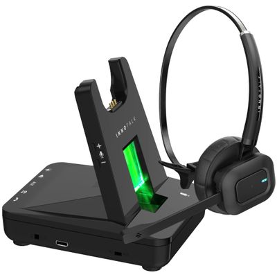INNOTALK - Desk Phone Wireless Headset with RJ9 Adapter, 12-Hour Talk Time Handsfree Phone Headset, Office Phone Headset for Desk Phone, 300 Ft. Long Range Wireless Headset, W780